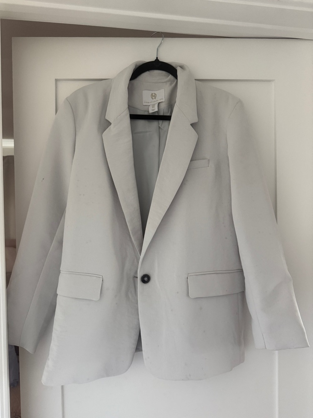 House of Harlow 1960 Light Gray Single-Button Blazer